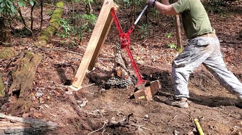 Dad Removing A Stump With A Hi Lift Jack Farm Jack Youtube