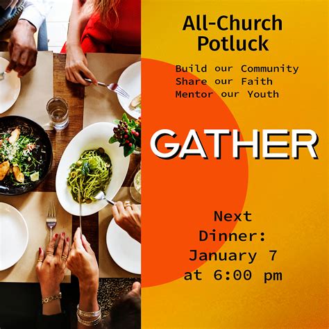 gathering  church potluck dinner