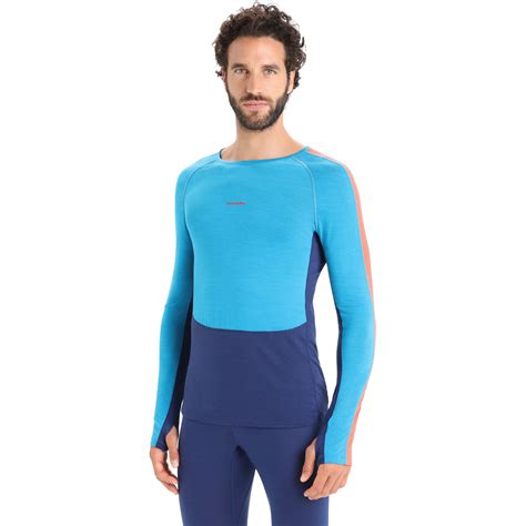 Icebreaker 125 Zoneknit™ Merino Long Sleeve Crewe Thermal Top Men Geo