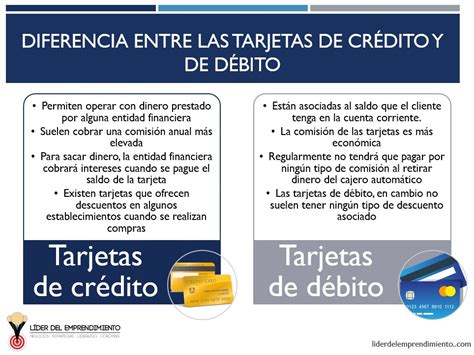 Diferencia Entre Tarjeta De D Bito Y Cr Dito L Der Del Emprendimiento