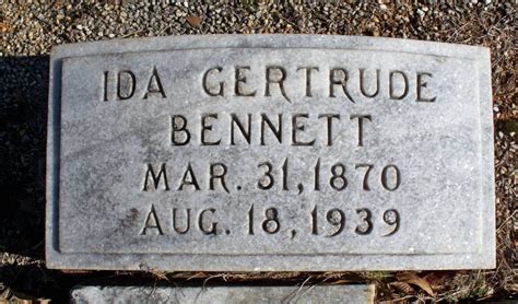 Ida Gertrude Bennett 1870 1939 Find A Grave Memorial