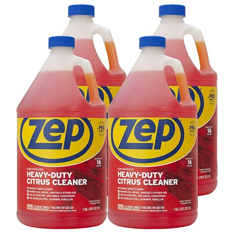 Zep Heavy Duty Citrus Cleaner And Degreaser 1 Gallon Case Of 4 Multi Surface Kitchen Spray