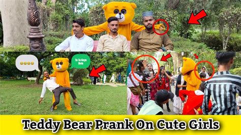 Teddy Bear Prank On Park 😂 Cute Girls Funny Reaction Funny Teddy Bear