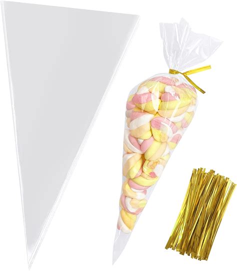 Amazon Cone Shaped Treat Bags X Inches Clear Cone Shaped