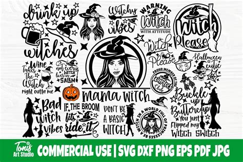 Halloween Witch Svg Bundle Witches Svg Png Dxf By Tonisartstudio