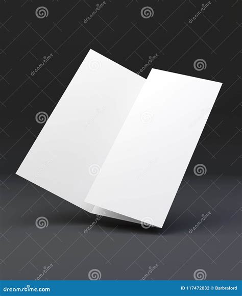 Tri-fold Leaflet A4 Mockup, 3D Rendering Stock Illustration - Illustration of white, rendering ...