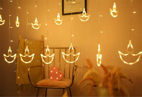 Diwali Diya Decoration String Led Curtain Hanging Lights Etsy