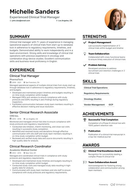 Clinical Trial Manager Resume Examples Guide For