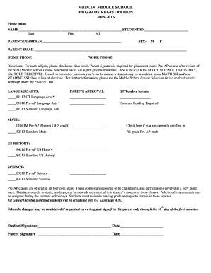 Fillable Online Nisdtx Medlin Middle School Nisdtx Fax Email Print