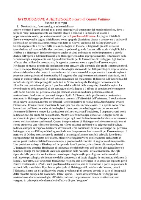 Introduzione A Heidegger Di Giovanni Vattimo Docsity