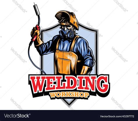 Welding Workshop Logo Vector Image On Vectorstock In 2024 Welding