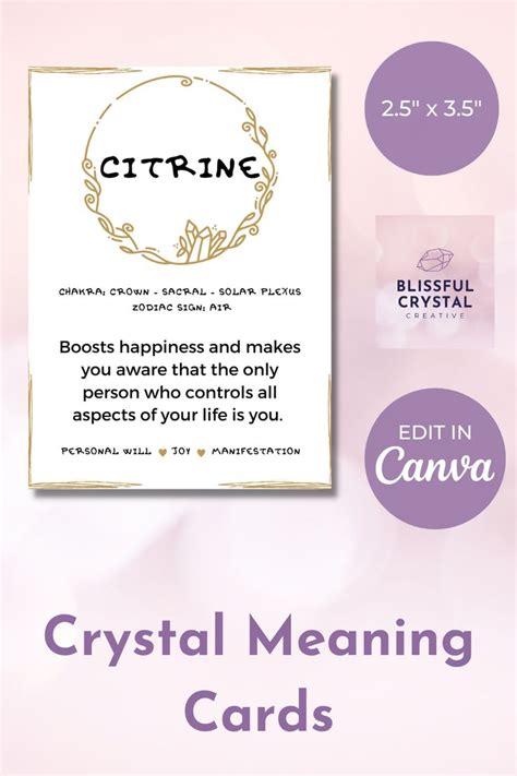 50 Printable Colour Crystal Meaning Cards2 5 X 3 5gemstone Etsy