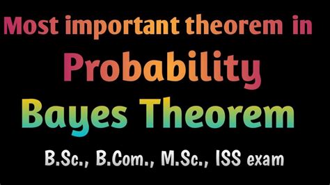 Bayes Theorem In Probability Most Important Theorem Bsc Msc