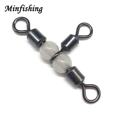 Minfishing 10 PCS Luminous Fishing Swivel Rolling Swivel Ball Bearing