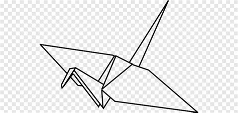 Crane Paper Origami Orizuru Outline Paper S Angle White Png Pngegg