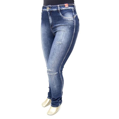 Calça Plus Size Jeans Hot Pants Rasgadinha Escura Bokker Ane Jeans 12 Anos