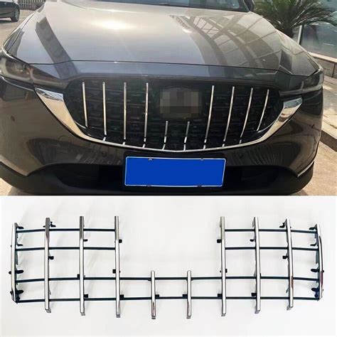 Silver Front Grille Mesh Grill Vent Trim Bar Fits For Mazda CX 5 CX5