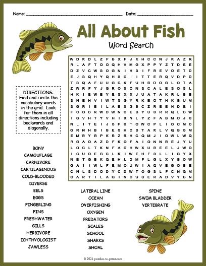 Fishing Word Search