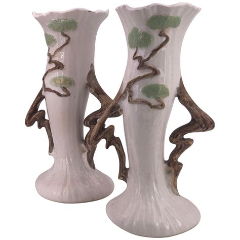 Pair Of Ceramic Paper Bag Vases At 1stdibs Gearys Beverly Hills Paper