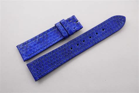 Mm Mm Cobalt Blue Genuine Sea Snake Skin Leather Watch Strap For