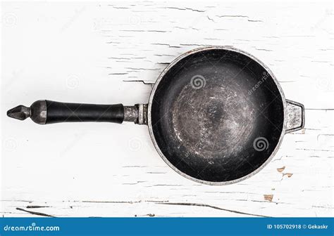 Empty Cast Iron Frying Pan On White Background Stock Photo Image Of