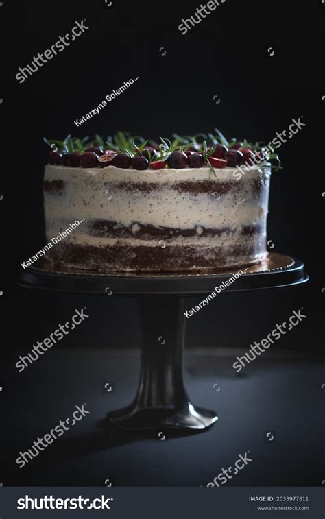 Naked Cake Chocolate Flavor On Black Stock Photo Shutterstock