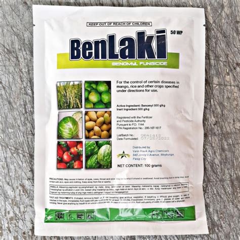 BENLAKI 50 WP BENOMYL FUNGICIDE 100 GRAMS BY VANN HAWK Shopee