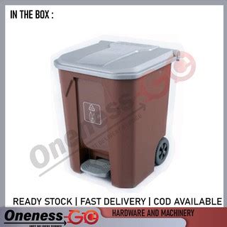 RAYACO 68L Recycle Step Bin With Roller Garbage Bin Trash Bin