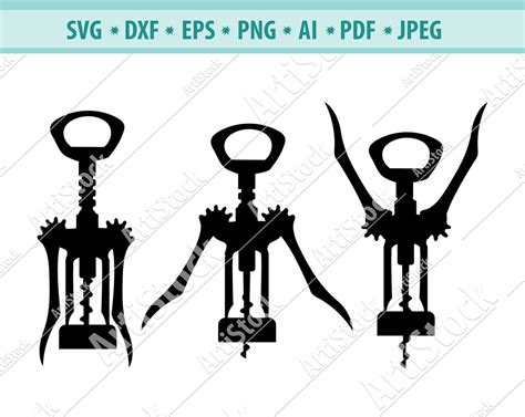 Corkscrew Svg File Wine Opener Svg Bottle Opener Svg Etsy