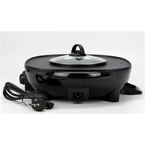 V In Electric Smokeless Hotpot Oven Barbecue Pan Hot Pot Bbq Grill Machine Alexnld