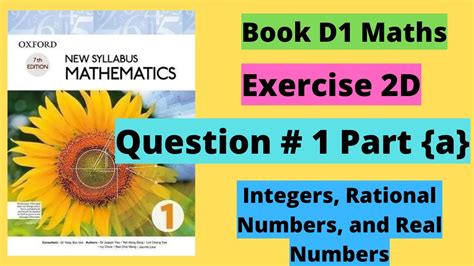 Exercise D Question Part A Chapter Book D New