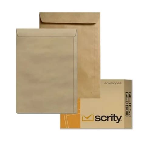 Envelope A Saco Kraft Pardo X Cm Scrity Caixa Unidades