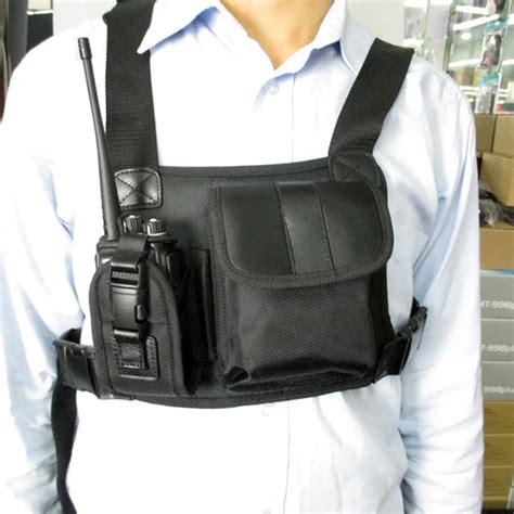 Outdoor Tactical Vest Radio Harness Chest Front Pack Pouch Holster Vest