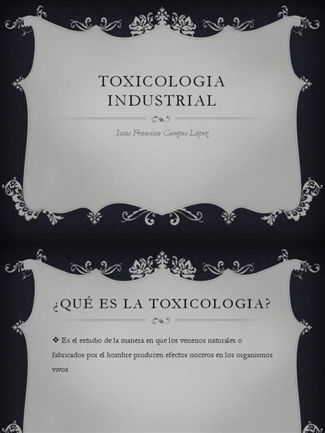 Introducción A La Toxicología Industrial Conceptos Clave Sobre