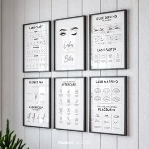 Eyelash Extension Chart Lash Guide Digital Printable Lash Chart Lash