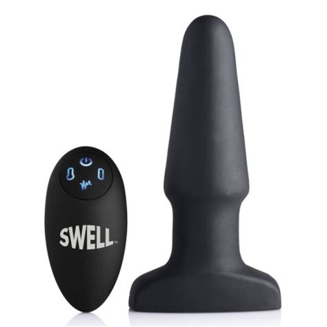 Plug Anal Vibrant Gonflable Telecommand X Swell Dark Ink