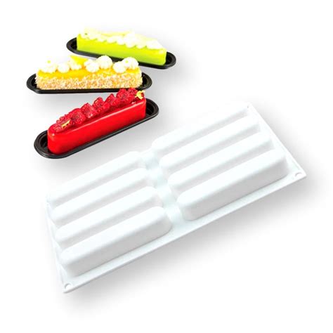 8 Cavity Eclair Silicone Cake Mold Pan 1 Cake Decorating Supplies Dubai