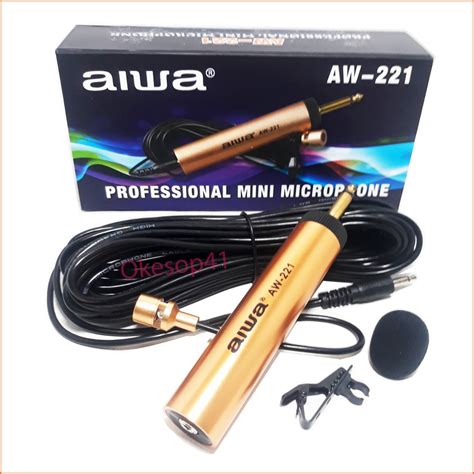 Jual Aiwa Microphone Clip On Aw Mic Jepit Mic Imam Kabel Shopee