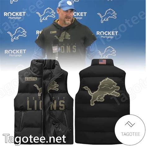 2023 Detroit Lions Football All Grit Black Puffer Vest - Tagotee