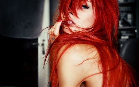 Face Redhead Model Eyes Long Hair Red Black Hair Lips Hair