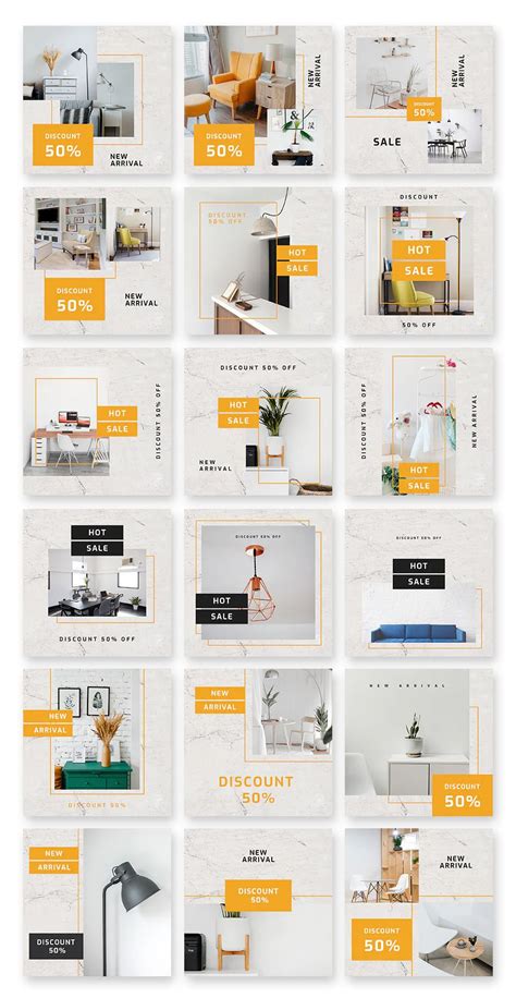 Furniture Instagram Feed Templates Psd Instagram Grid Design