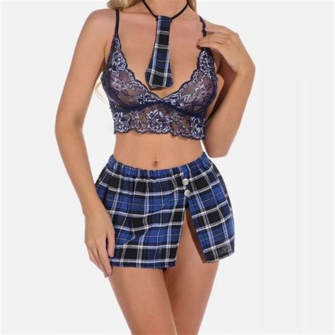 Sexyfun Intimates And Sleepwear Uniformwomen School Girl Plaid Sexy