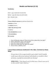 Sex And The City Models And Mortals Esl Worksheet By Striam