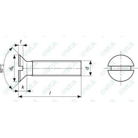 UNI 6109 ISO 2009 DIN 963 Slotted Countersunk Flat Head Screws