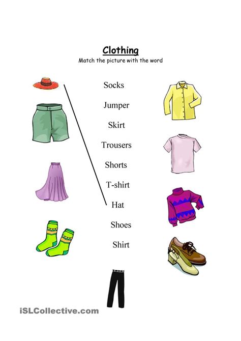 Types Of Clothes Worksheet For Class 2