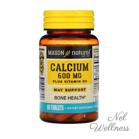 [bone Health] Mason Natural Calcium 600mg Plus Vitamin D3 400iu 60