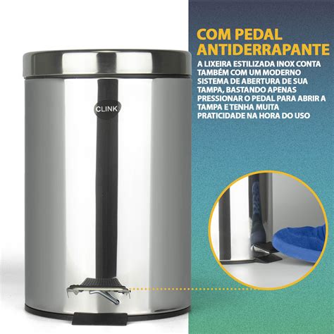 Esta Procurando Kit Lixeira Inox Litros Escova Sanit Ria Inox Lisa