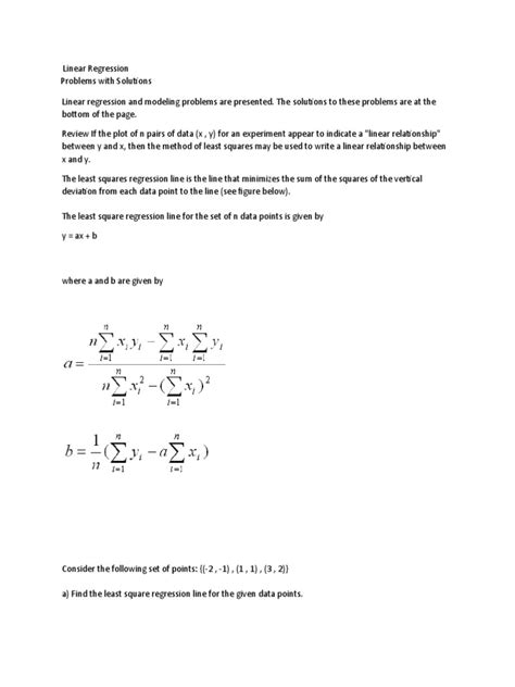 Linear Regression. Examples | PDF | Regression Analysis | Linear Regression