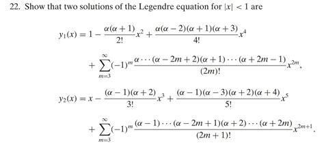 Solved Show that two solutions of the Legendre equation for | Chegg.com