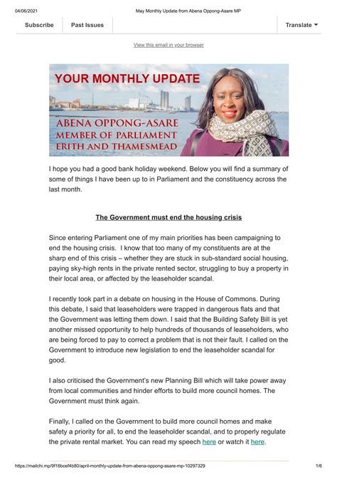 May Monthly Update from Abena Oppong-Asare MP-1 | Abena Oppong-Asare MP